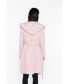 Women's Cashmere Wool Double Face Hooded Overcoat with Belt