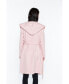 ფოტო #3 პროდუქტის Women's Cashmere Wool Double Face Hooded Overcoat with Belt