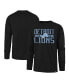 Фото #1 товара Men's Black Distressed Detroit Lions Wide Out Franklin Long Sleeve T-shirt