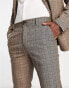 Фото #4 товара Selected Homme slim fit suit trousers in brown check