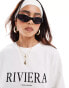 4th & Reckless riviera beach t shirt in off white