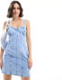 Miss Selfridge denim seamed mini dress in blue acid wash in blauer Acid-Waschung, 34 - фото #1