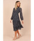 Фото #10 товара Women's Edwina Shirred Frill Long Sleeve Midi Dress