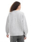 Weekday Funda wool blend jumper in grey melange Grau Meliert, S - EU 36-38 - фото #4