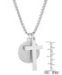 ფოტო #3 პროდუქტის Men's Stainless Steel Cross and St. Benedict Religious 24" Pendant Necklace