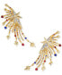 Фото #1 товара 14k Gold-Plated Pavé & Multicolor Nano Gem Firework Drop Earrings
