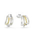 Фото #4 товара Mixed Cuts, Mini, White, Mixed Metal Finish Hyperbola Hoop Earrings