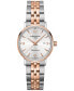 ფოტო #1 პროდუქტის Women's Swiss DS Caimano Two-Tone Stainless Steel Bracelet Watch 28mm