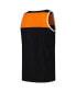 Фото #3 товара Men's Black and Orange Cincinnati Bengals Heritage Colorblock Tank Top