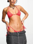 Фото #1 товара Weekday Move bikini top in red