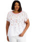 ფოტო #1 პროდუქტის Plus Size Ditsy Doodle Printed Crewneck Top