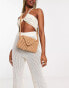 Фото #3 товара My Accessories London crochet crossbody bag in beige