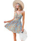 Фото #1 товара Women's Paisley Floral Print Cutout Mini Beach Dress