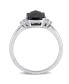 ფოტო #3 პროდუქტის Black and White Diamond (1 1/3 ct. t.w.) Engagement Ring in 14k White Gold