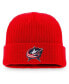 ფოტო #3 პროდუქტის Men's Red Columbus Blue Jackets Core Primary Logo Cuffed Knit Hat