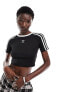 Фото #1 товара adidas Originals three stripe baby tee in black