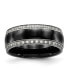 Фото #1 товара Stainless Steel Polished with Black Ceramic and CZ Ring