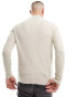 ONLY & SONS ribbed half zip jumper in stone