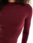 Фото #4 товара Hollister mock neck knitted dress in burgandy