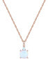 ფოტო #1 პროდუქტის Lab-Grown White Sapphire Accent Gemstone 18" Pendant Necklace in Sterling Silver