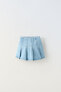 Denim box pleat skort