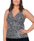 Фото #1 товара Plus Size Printed H-Back Tankini Top, Created for Macy's