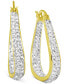 ფოტო #2 პროდუქტის Crystal In & Out Teardrop Hoop Earrings in Silver Plate, Gold-Plate or Rose Gold Plate
