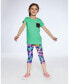 ფოტო #2 პროდუქტის Girl Organic Jersey Top With Print And Sequins Spring Green - Child