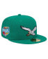 Фото #1 товара Men's Kelly Green Philadelphia Eagles Historic Side Patch 59FIFTY Fitted Hat