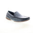 Фото #2 товара Zanzara Oran ZZ1370S Mens Blue Leather Loafers & Slip Ons Moccasin Shoes