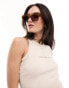 Фото #8 товара ASOS DESIGN bevel square sunglasses in crystal brown