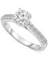 Фото #1 товара Diamond Solitaire Plus Engagement Ring (1 ct. t.w.) in 14k White Gold