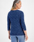 ფოტო #2 პროდუქტის Women's Pima Cotton Boat-Neck 3/4-Sleeve Top, Created for Macy's