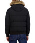 Фото #2 товара Men's Zip-Front Bomber Jacket with Faux Fur Hood