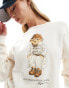 Фото #2 товара Polo Ralph Lauren sweatshirt with bear logo in cream