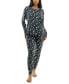 ფოტო #18 პროდუქტის Women's Printed 2-Pc. Long-Sleeve Pajama Set