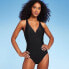 Women's V-Neck Scoop Back One Piece Swimsuit - Shade & Shore Black XL