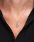 Фото #2 товара Macy's diamond Dog Mama Heart Pendant Necklace (1/6 ct. tw) in Sterling Silver