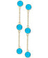 ფოტო #1 პროდუქტის EFFY® Turquoise (5mm) Drop Earrings in 14k Gold