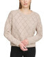 ფოტო #1 პროდუქტის Women's Diamond-Shaped Pointelle Sweater