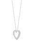 ფოტო #4 პროდუქტის Lab Grown Diamond Open Heart Pendant Necklace (1/2 ct. t.w.) in 14k White Gold, 16" + 2" extender