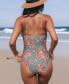 Women's Floral V Neck One Piece Swimsuit