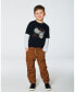 Фото #2 товара Boy Stretch Twill Pleated Knee Jogger Pants Caramel Brown - Child