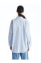 LCW Modest Çizgili Kadın Gömlek Tunik