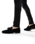 River Island suede tassle loafer in black