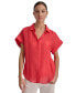 ფოტო #1 პროდუქტის Women's Short-Sleeve Button-Front Shirt