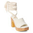 BEACH by Matisse Magnolia Block Heels Womens Off White Casual Sandals MAGNOLIA-