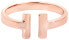 Фото #1 товара Open pink gold-plated steel ring