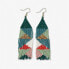 INK + ALLOY Brittany Mixed Triangles Beaded Fringe Earrings Teal + Poppy