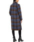 Фото #2 товара Women's Double-Breasted Notch-Collar Plaid Coat